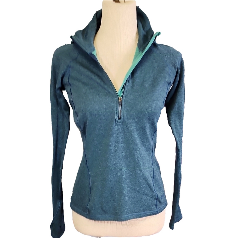 Patagonia performance base layer capilene Blue Long Sleeve Zip-Up hoddie size M